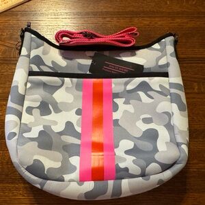 HAUTE SHORE BLAKE CAIRO CROSSBODY GREY & WHITE CAMO PATTERN NEW